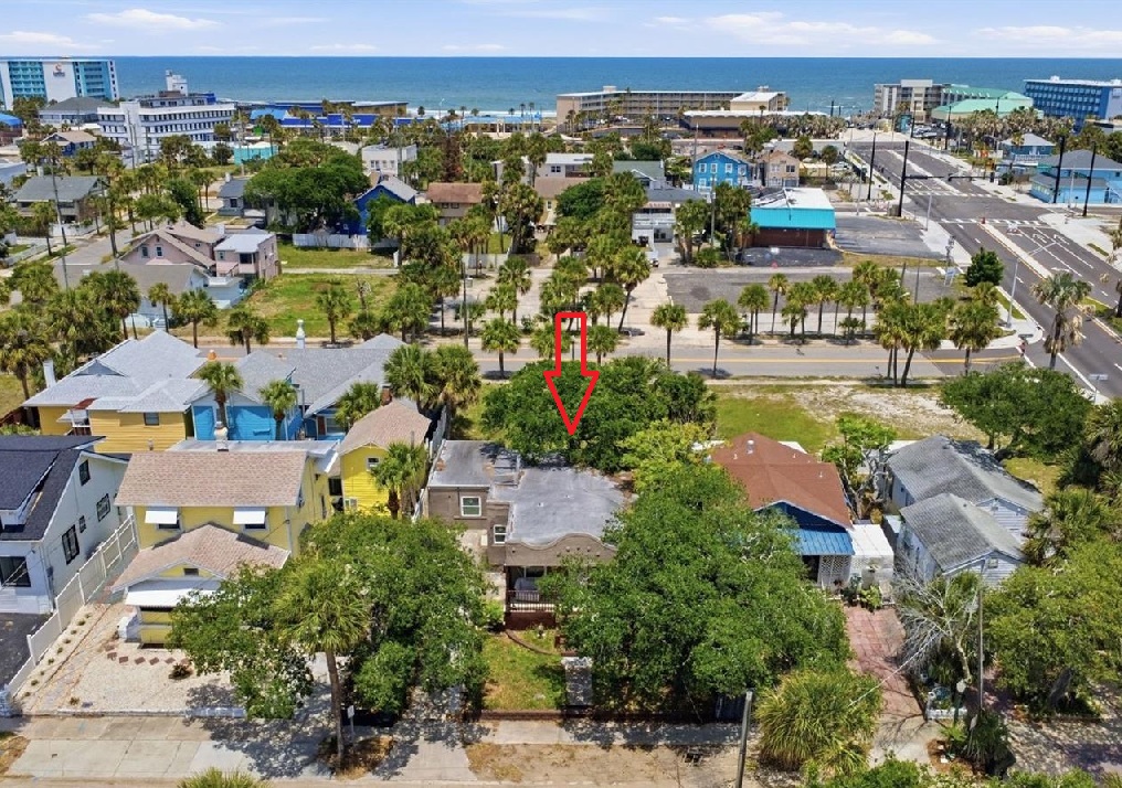 Aerial view of the beachside Daytona Beach property